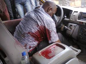 MTN Driver in his pool of blood